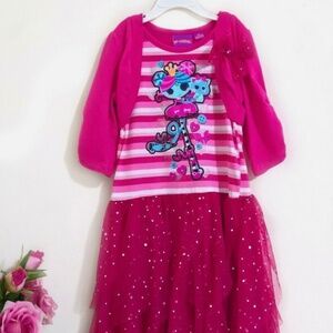 Lala-Oopsie Little Girls' Tulle Ruffle Dress with Built-in Shrug (Pre-Owned)